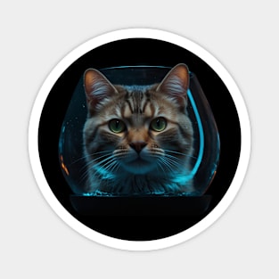 Cat in fish bowl Magnet